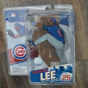 Derrek Lee Baseball Action Figure in Blue and Gray